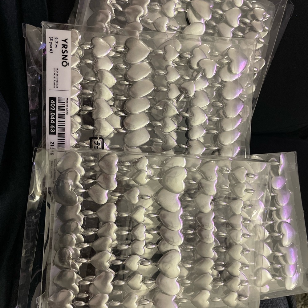 Silver Heart Decorations (4 packs)